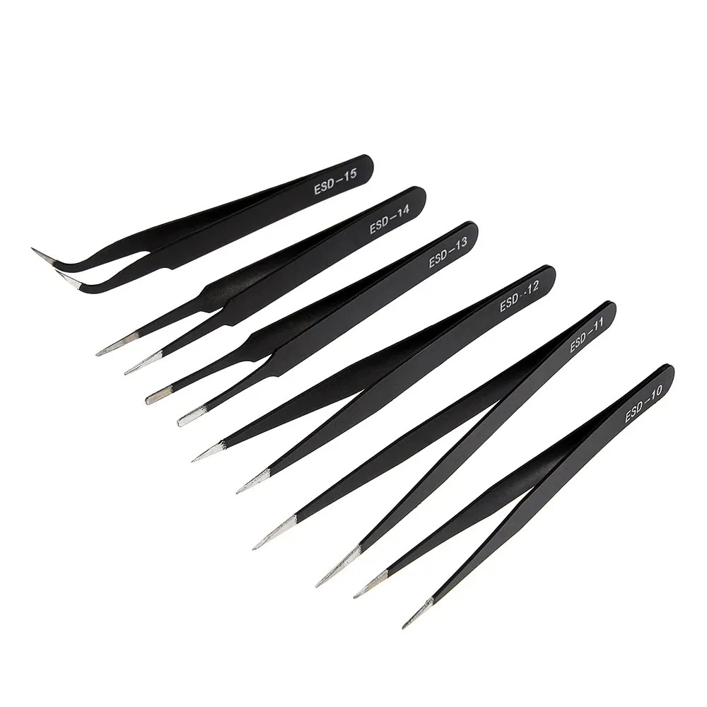 6PCS 정밀 핀셋 세트 ESD 정전기 방지 스테인리스 - Electronics Repair Tools And Equipment 리뷰 및 가격